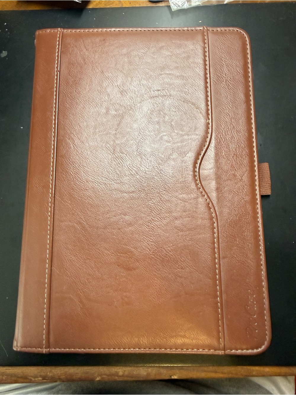 Brown Leather Tablet Folio Case - Protective Sleeve